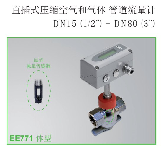 奧地利E+E EE772直插式壓縮空氣和氣體、管道流量計